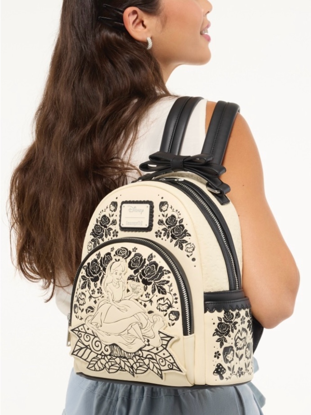 New Loungefly Disney Floral Alice Mini Backpack